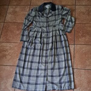 Jessica Howard Black and Gray Plaid Dress